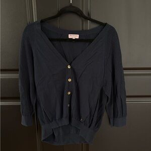 Juicy Couture Blue Button-Up Cardigan